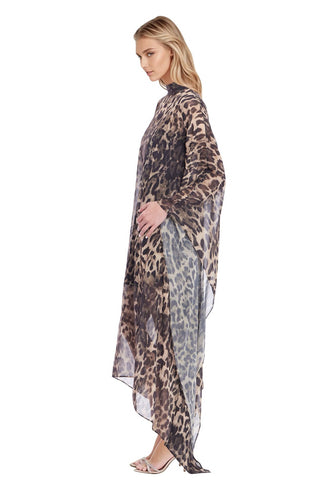 The Rhea | Leopard High-Low Caftan Dress