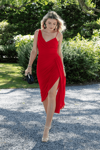 The Adeline | Red Spaghetti Strap Cocktail Dress