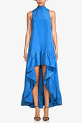 The Yolanda | Peacock Blue High-Low Maxi Gown