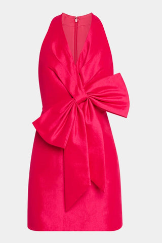 The Amira | Hot Pink Bow Mini Cocktail Dress