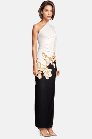 The Paloma | Printed One-Shoulder Gown