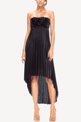 The Liliana | Black Strapless High-Low Cocktail Dress