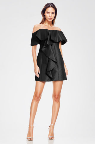 The Blakely | Black Off-The-Shoulder Cocktail Dress