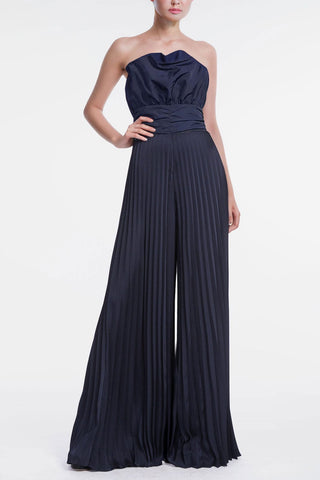 The Lacey | Strapless Navy Evening Jumpsuit