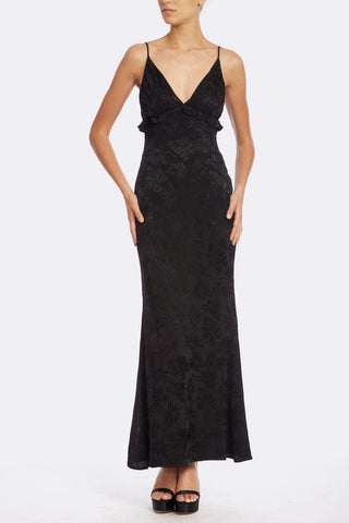 The Isabelle | Black V-Neck Slip Gown