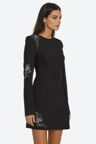 The Camryn | Embellished Black Mini Dress