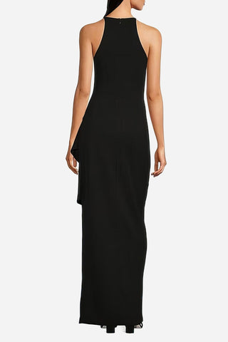 The Gemma | Black Stretch Crepe Gown