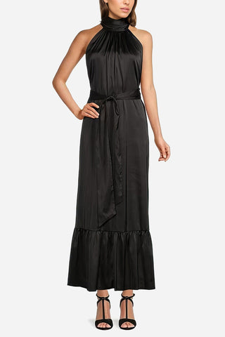 The Sherry | Black Satin Maxi Dress