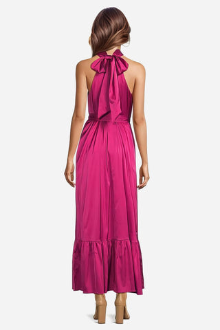 The Sherry | Fuchsia Satin Maxi Dress