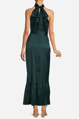The Sherry | Forest Green Satin Maxi Dress