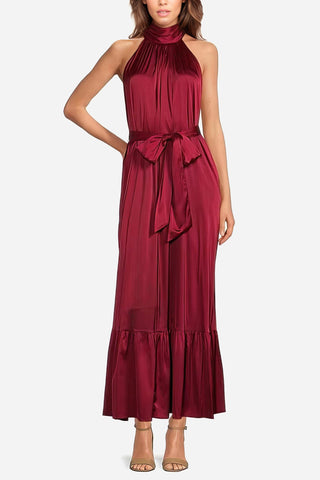 The Sherry | Red Satin Maxi Dress