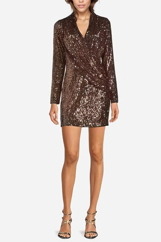The Norma | Copper Sequin Cocktail Dress