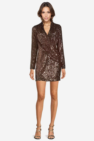 The Norma | Copper Sequin Cocktail Dress