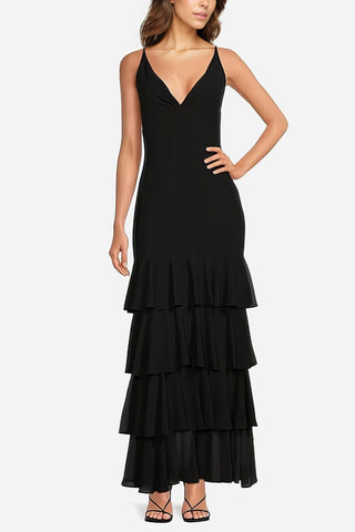 The Ramy | Black V-Neck Maxi Gown