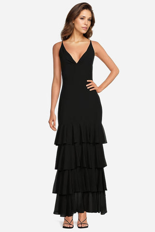 The Ramy | Black V-Neck Maxi Gown