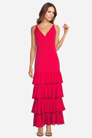 The Ramy | Raspberry V-Neck Maxi Gown