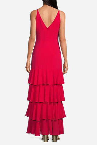 The Ramy | Raspberry V-Neck Maxi Gown