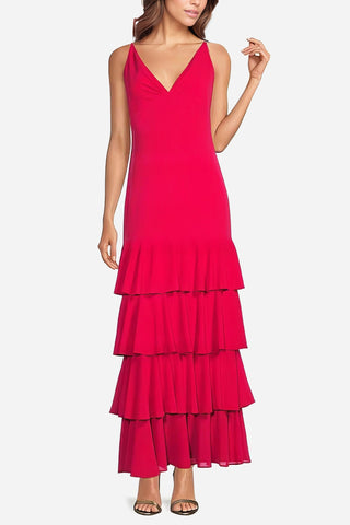 The Ramy | Raspberry V-Neck Maxi Gown