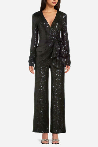 The Frankie | Black Sequin Wrap Jacket