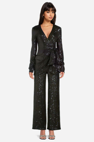 The Frankie | Black Sequin Wrap Jacket