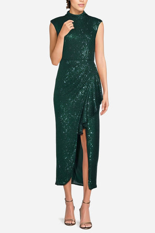 The Bardot | Emerald Sequin Cocktail Dress