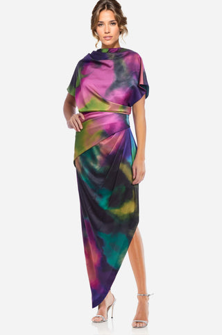 The Jane | Printed Asymmetrical Midi Dress