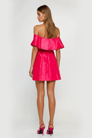 The Blakely | Hot Pink Off-The-Shoulder Cocktail Dress