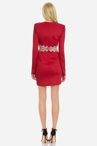 The Teagan | Sequined Cutout Red Mini Cocktail Dress