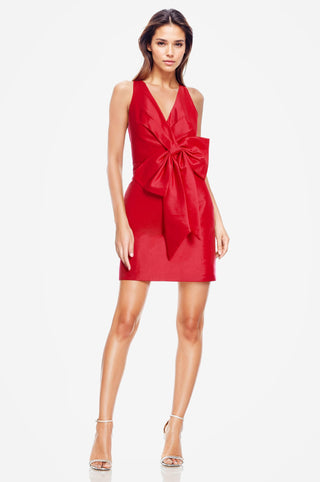 The Amira | Red Bow Mini Cocktail Dress