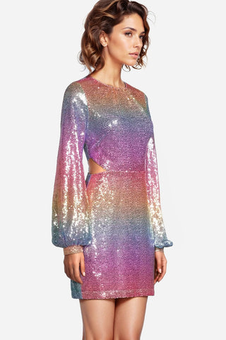The Laila | Rainbow Sequin Cocktail Dress
