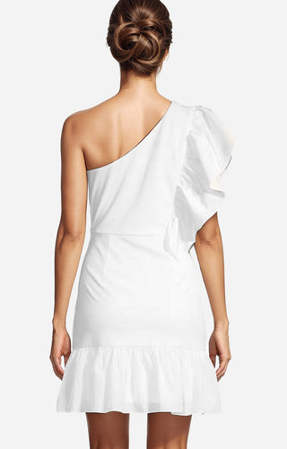 The Stacey | Ivory One-Shoulder Cocktail Dress