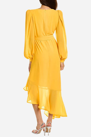 The Mariposa | Yellow Hi-Low Ruffle Dress