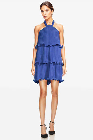 The Ariel | Blue Pleated Cocktail Dress