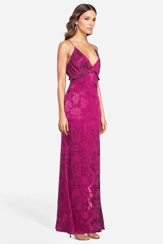 The Isabelle | Fuchsia V-Neck Slip Gown