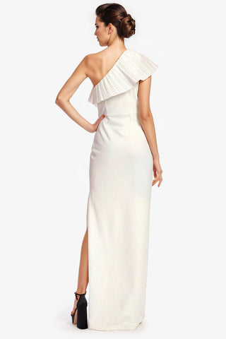The Mercer | Ivory Pleated Column Gown