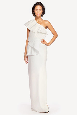 The Mercer | Ivory Pleated Column Gown