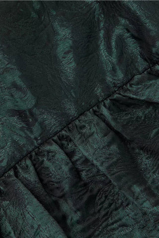 The Naomi | Forest Green Jacquard High-Low Gown