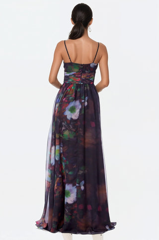 The Andrea | Triangle Plunge Floral Gown