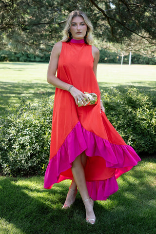 MC5040_The_Yolanda_Multi_Colored_Orange_Pink_High_Low_Hem_Dress_Lifestyle