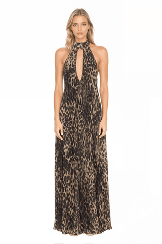 The Kaia | Leopard Halter Gown