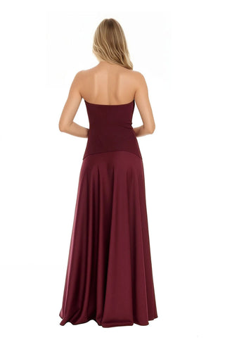 The Vivienne | Burgundy Strapless Gown