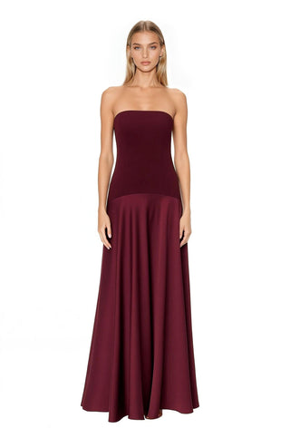 The Vivienne | Burgundy Strapless Gown