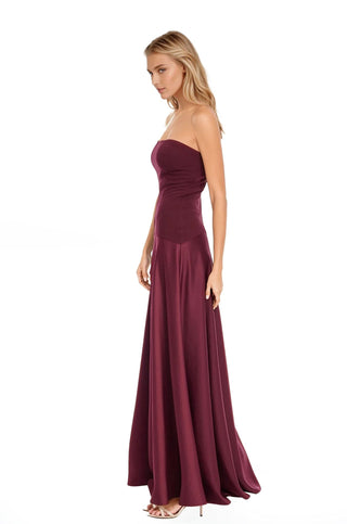The Vivienne | Burgundy Strapless Gown