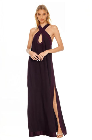 The Liana | Plum Halter Gown
