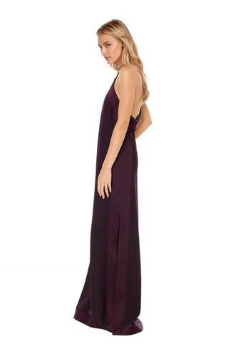 The Liana | Plum Halter Gown