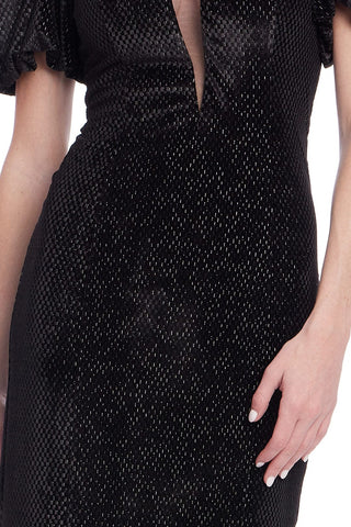 The Eliza | Black Puff Sleeve Gown