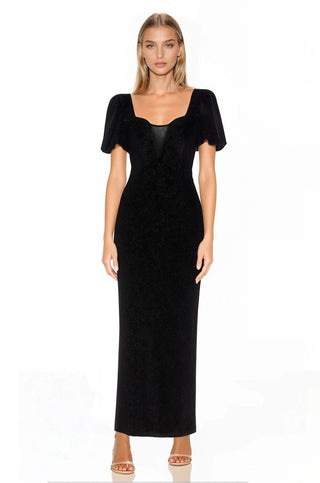The Eliza | Black Puff Sleeve Gown