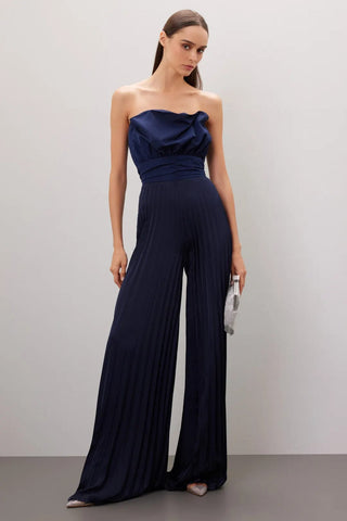 The Lacey | Strapless Navy Evening Jumpsuit