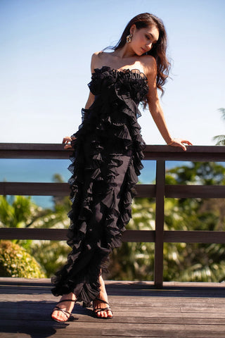 The Khefri | Strapless Chiffon Gown