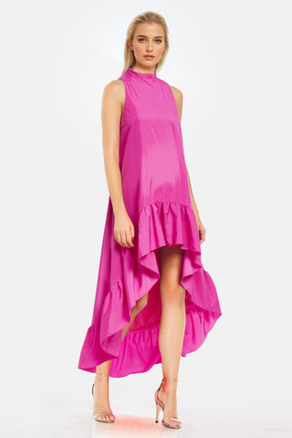 The Yolanda | Fuchsia High-Low Maxi Gown